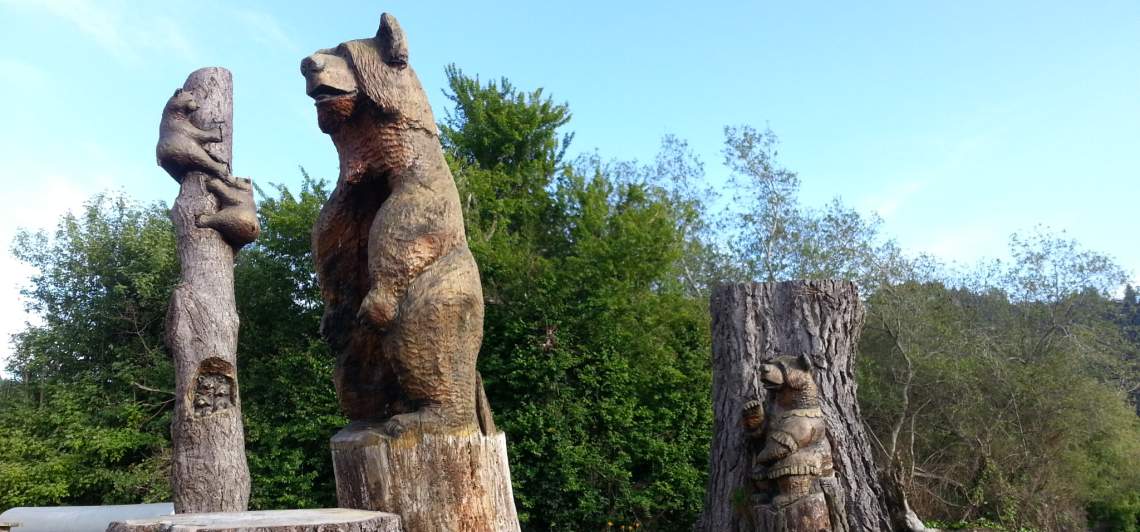 Entrance Way to Duncans Mills Camping Club - Lots More Bears Around Here...All Wooden!